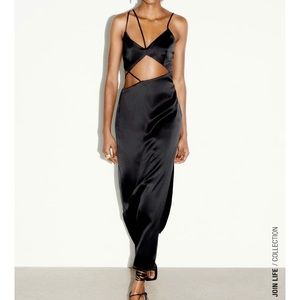 Zara Asymmetric midi Dress NWT